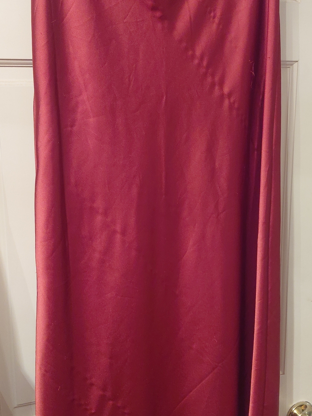 Reneè Satin Slip Maxi Skirt in Deep Burgundy-Red